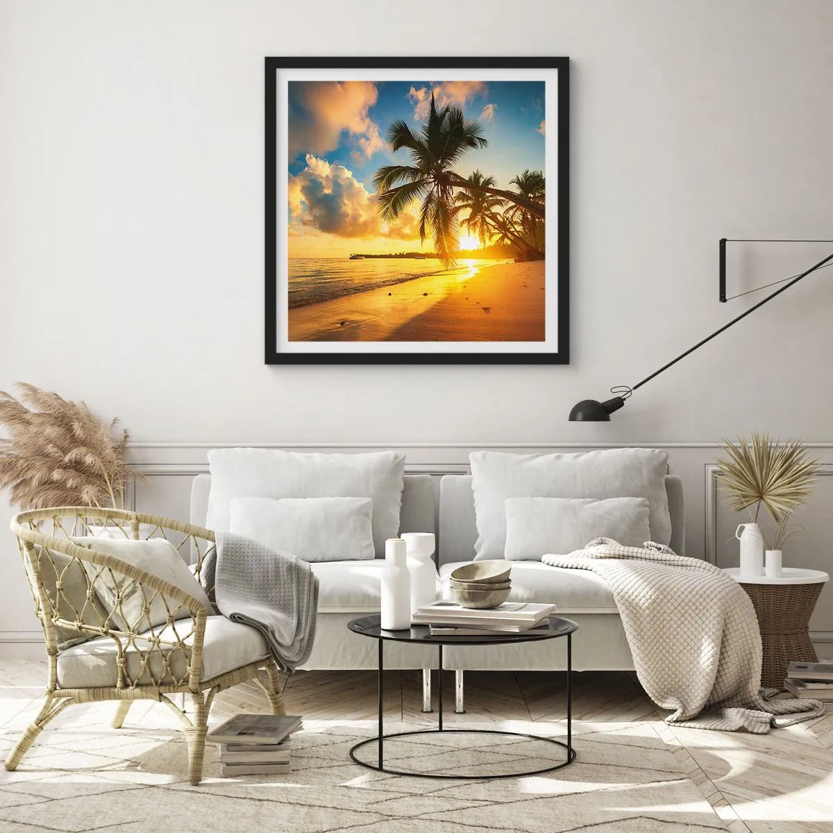 Poster in een zwarte lijst - Caribische droom - 60x60 cm
