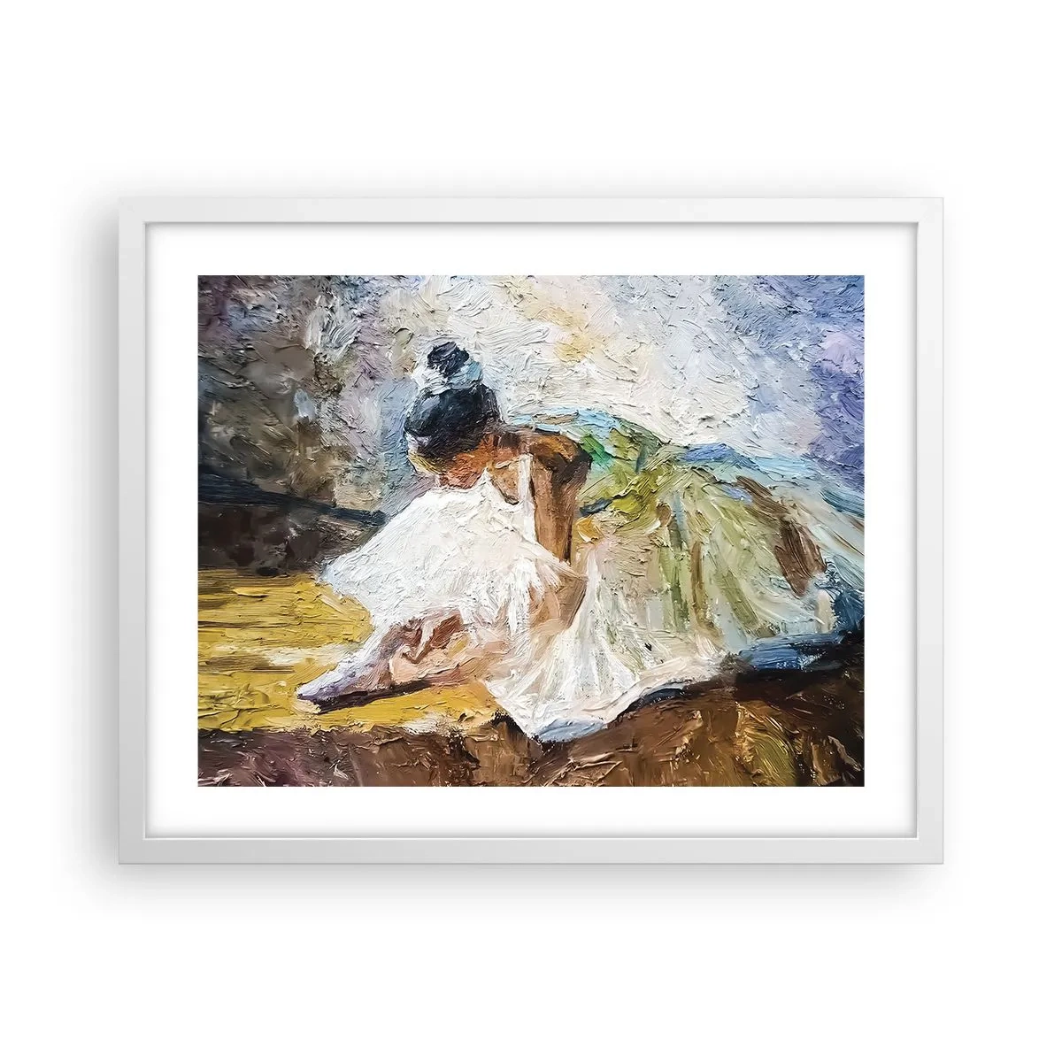 Poster in een witte lijst - Naar een schilderij van Degas - 50x40 cm