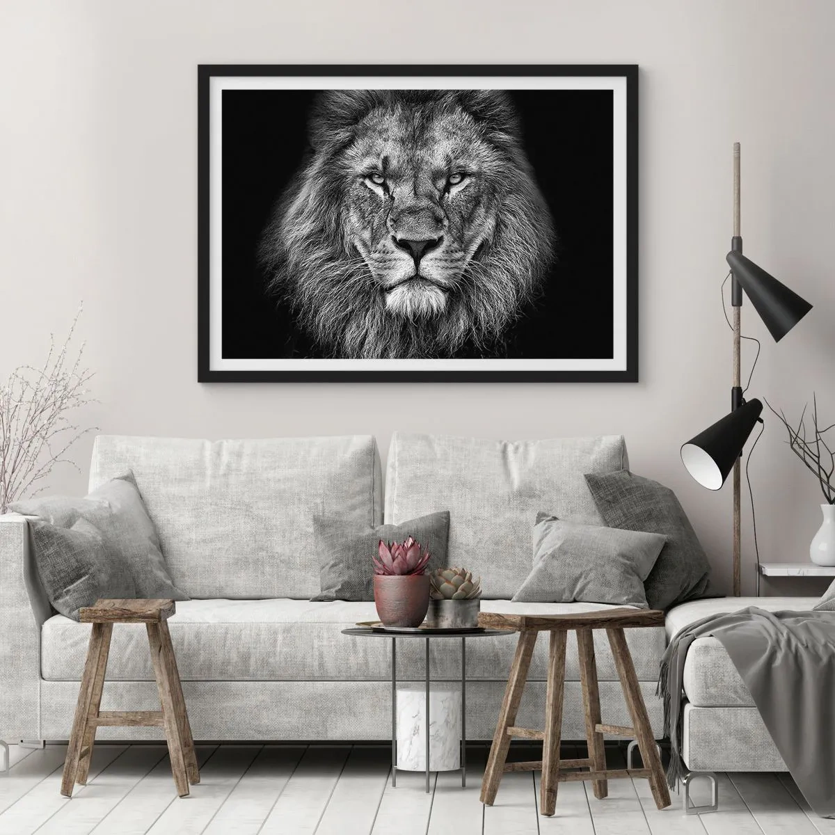 Poster in een zwarte lijst - In een kroningskleed - 91x61 cm