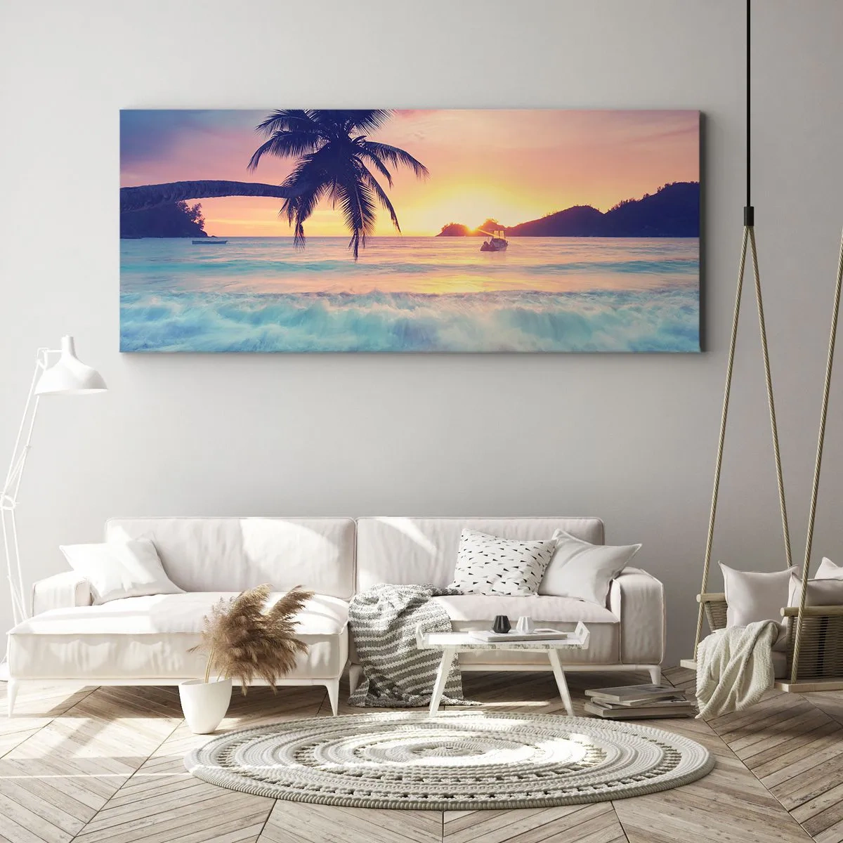 Schilderen op canvas - Een avond aan de baai - 160x50 cm