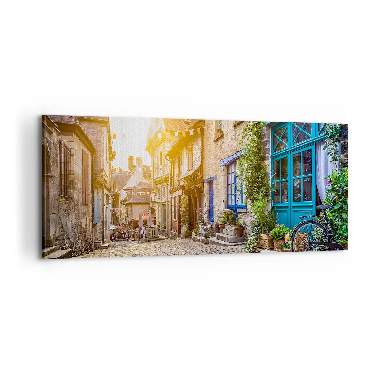 Schilderen op canvas - De witte geest van het stadje - 100x40 cm
