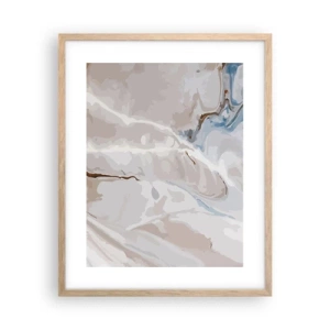 Een poster in een licht eiken lijst - Blauw kronkelt onder het wit - 40x50 cm