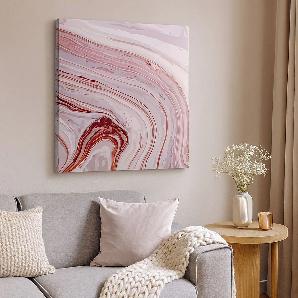 Schilderen op canvas - Rechtdoor, dan rechts naar beneden - 30x30 cm