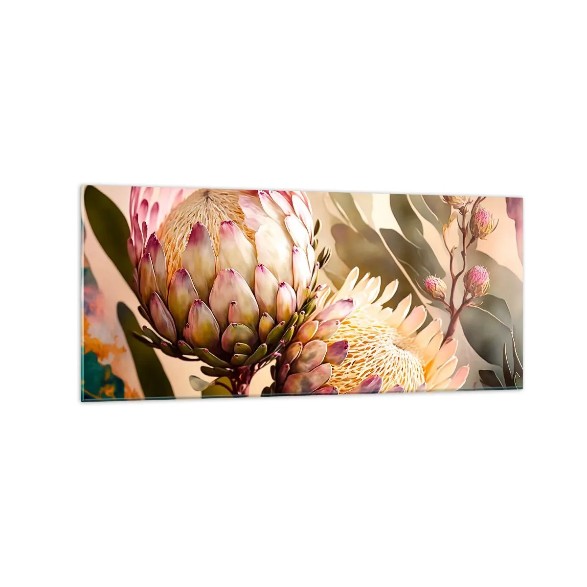 Schilderen op glas - Teeder omarmd - 120x50 cm
