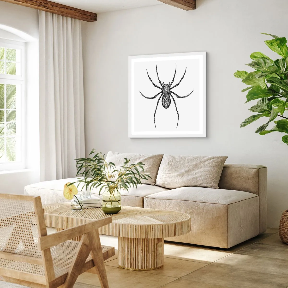 Poster in een witte lijst - Verontrustende precisie - 50x50 cm