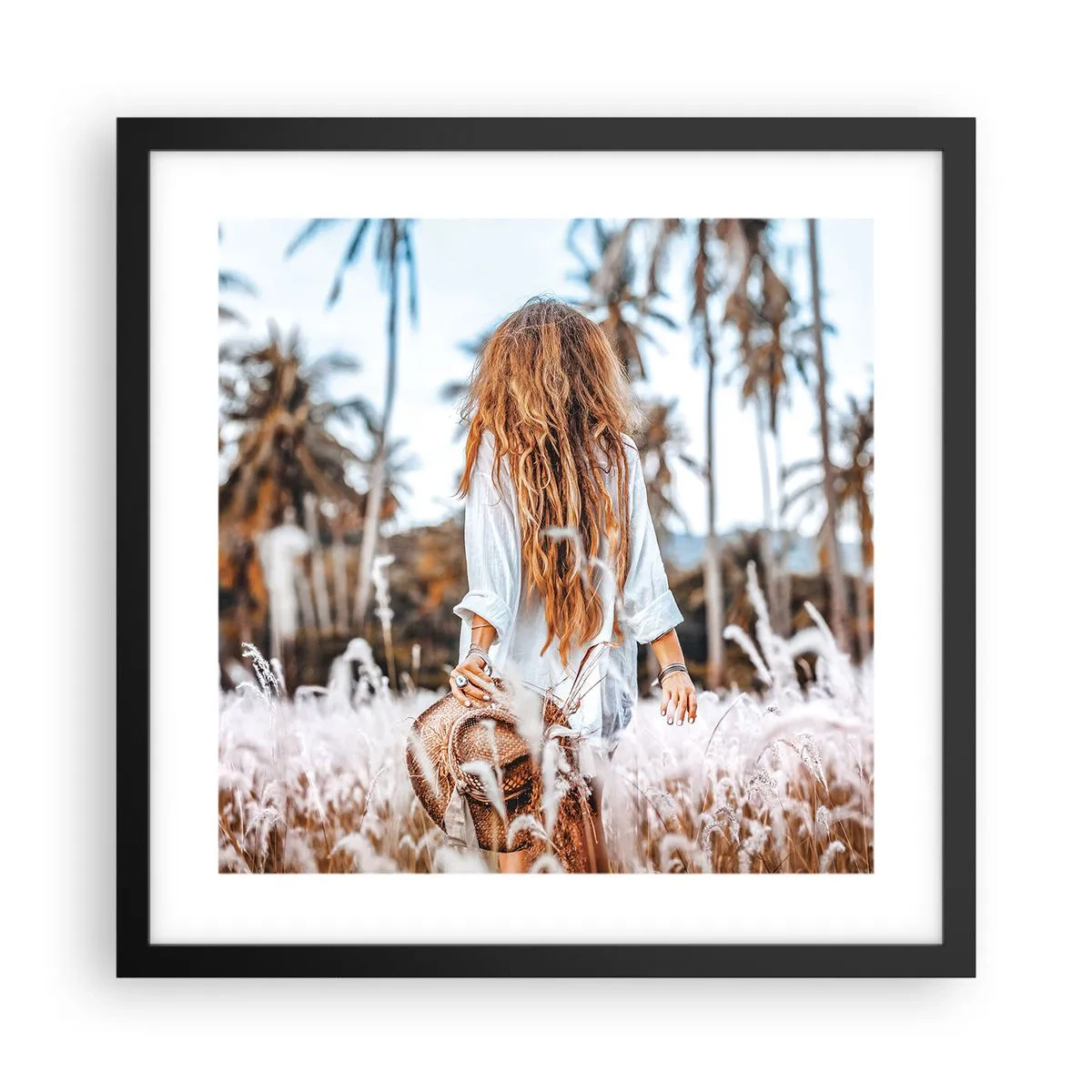 Poster in een zwarte lijst - Geboren uit graspluis - 40x40 cm