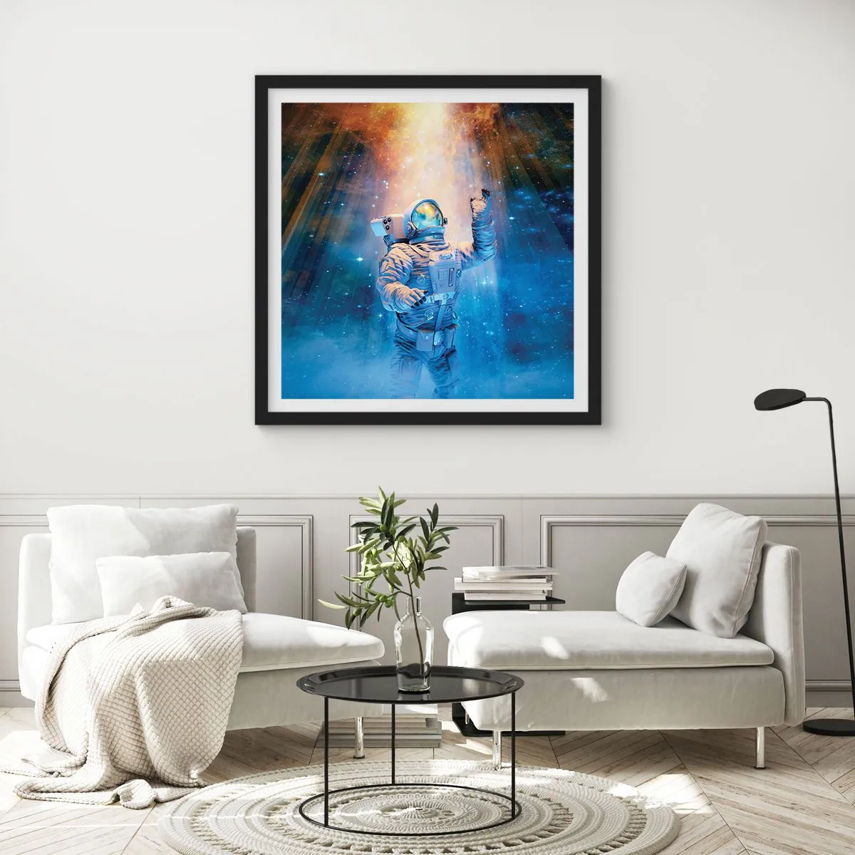 Poster in een zwarte lijst - Eindelijk aan het einde - 60x60 cm