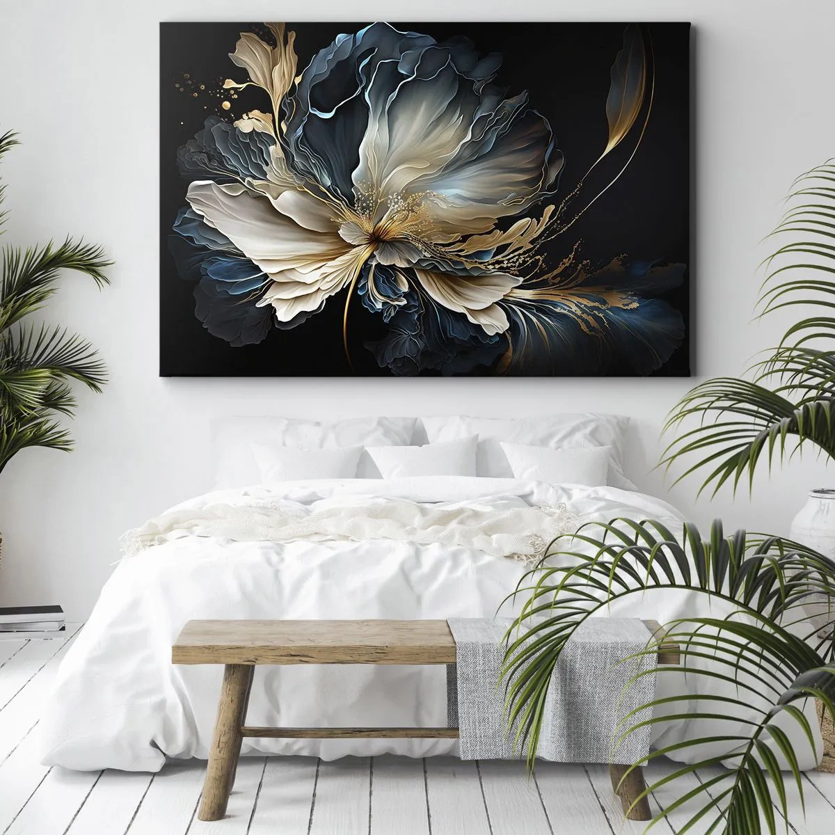 Schilderen op canvas - Sprookjesachtige varenbloem - 100x70 cm