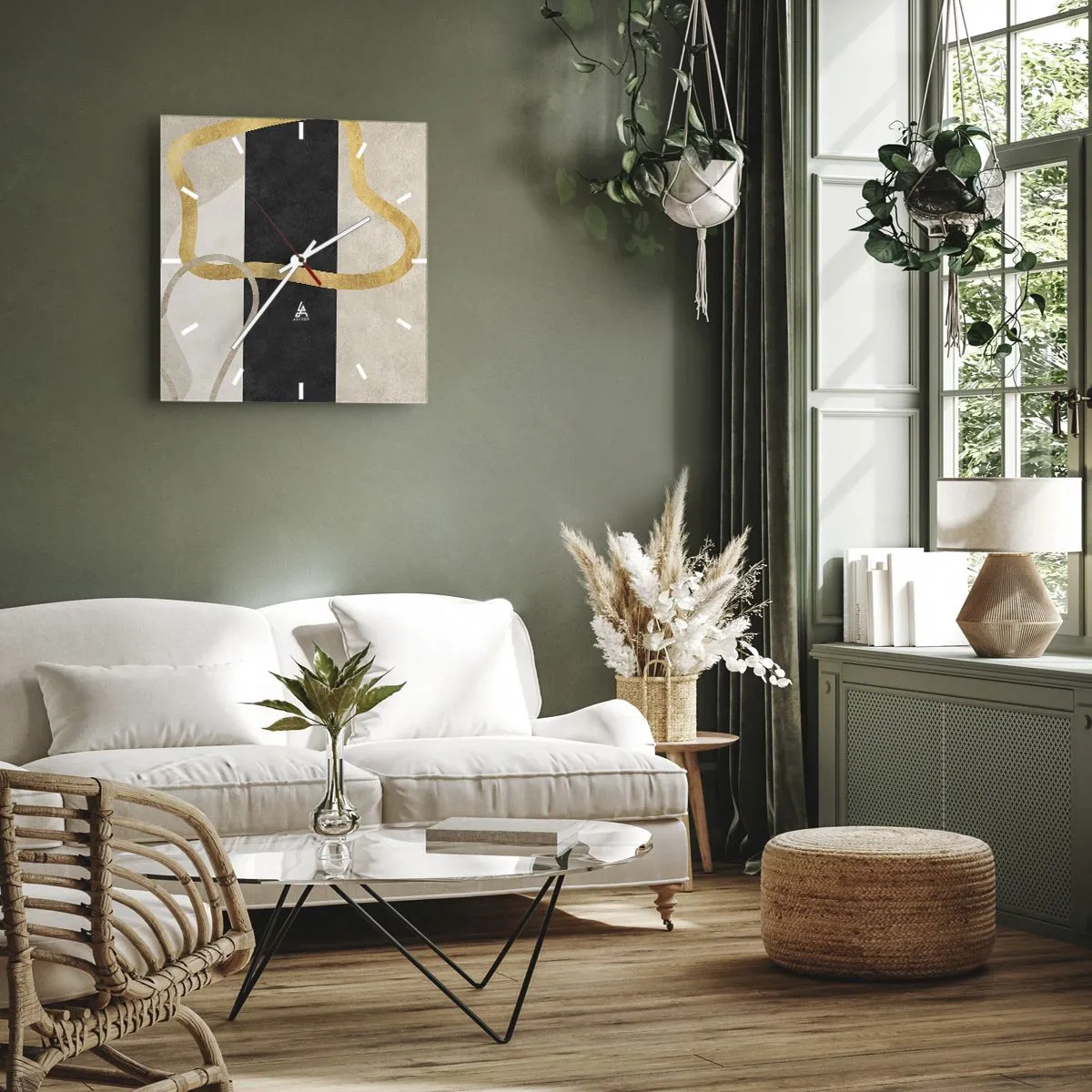 Wandklok - Klok - Verwarde vormen - 30x30 cm