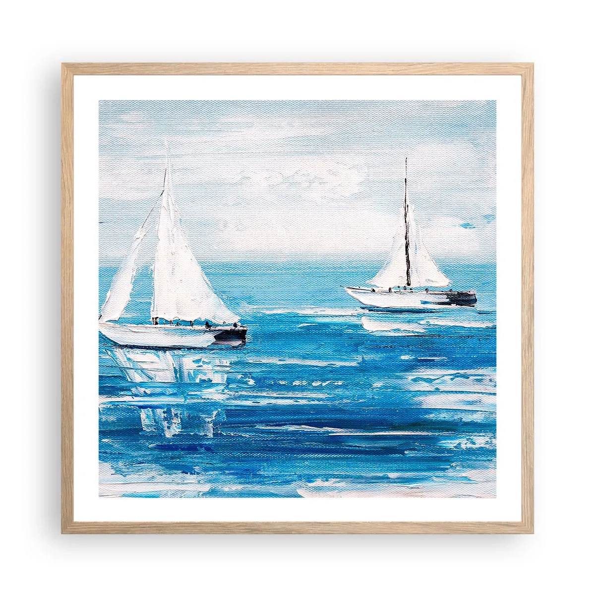 Een poster in een licht eiken lijst - Met een vriend aan mijn zijde - 60x60 cm