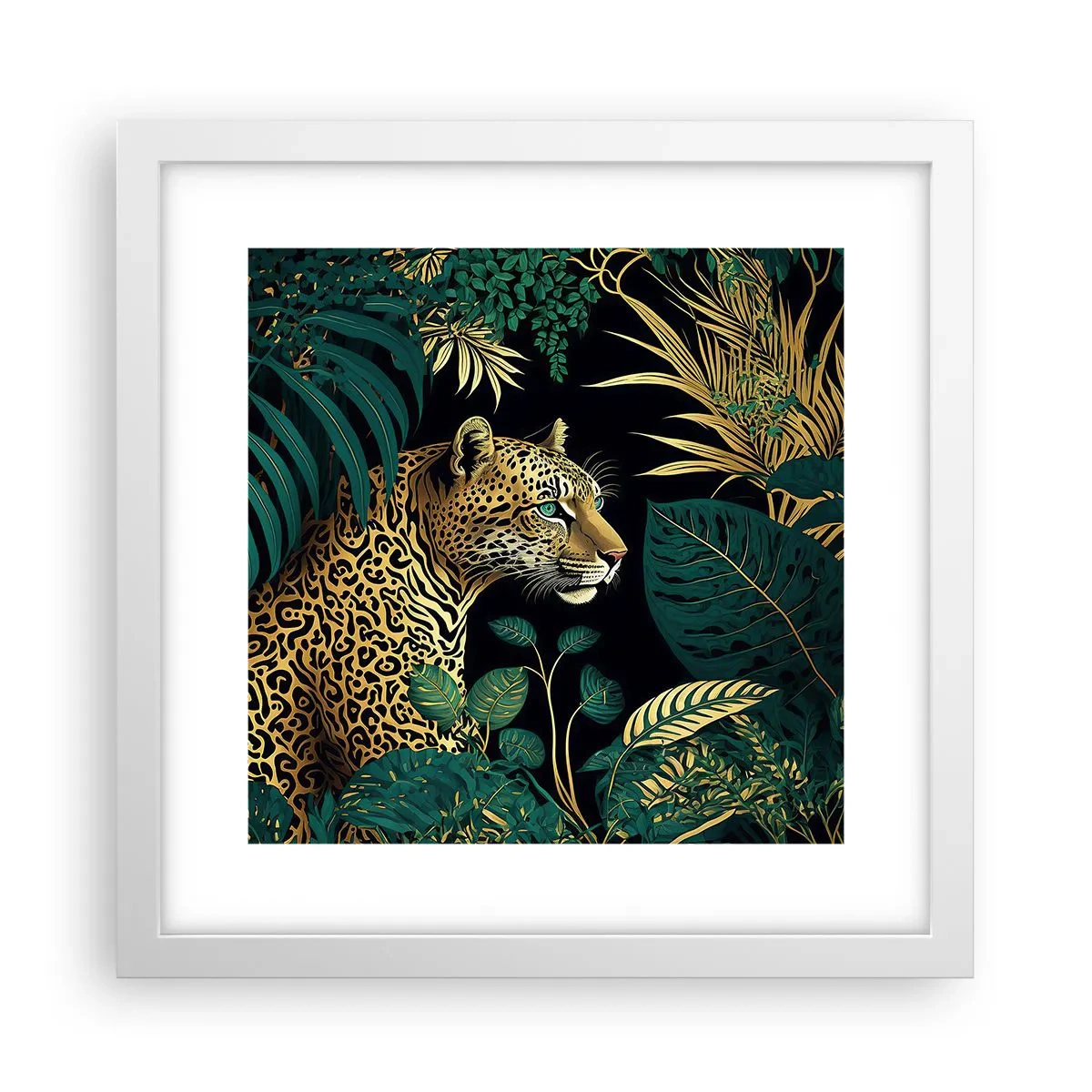 Poster in een witte lijst - Een gastheer in de jungle - 30x30 cm