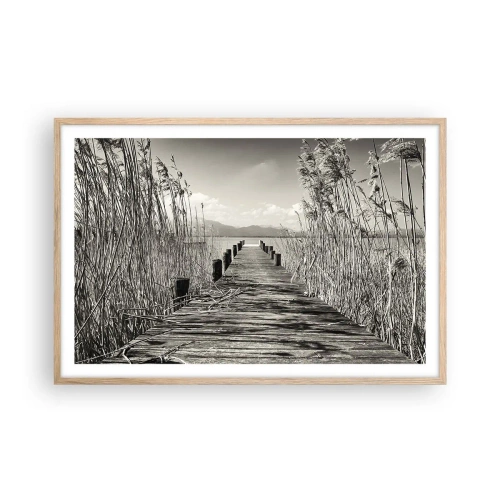 Een poster in een licht eiken lijst - In de stilte van het gras - 91x61 cm