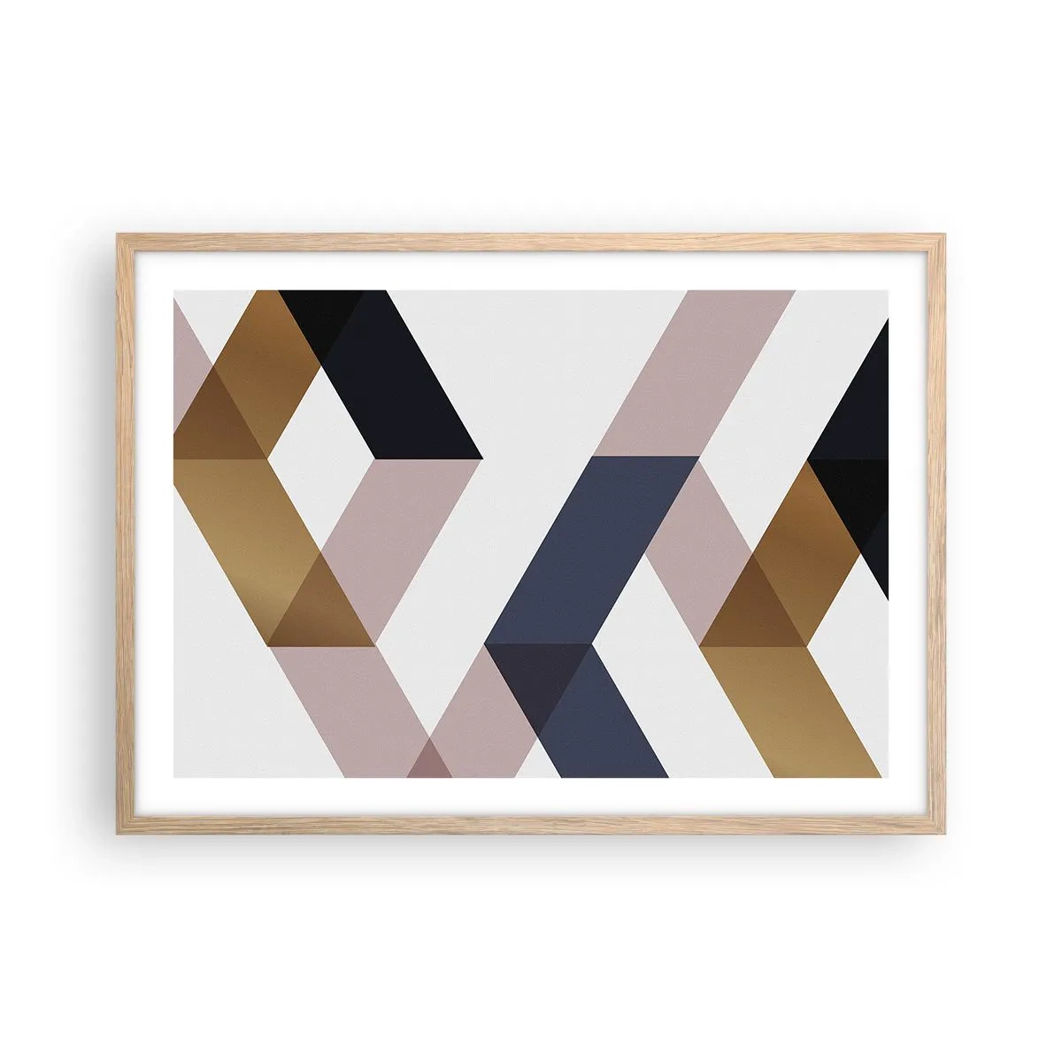 Een poster in een licht eiken lijst - Vlakken en hoeken - 70x50 cm
