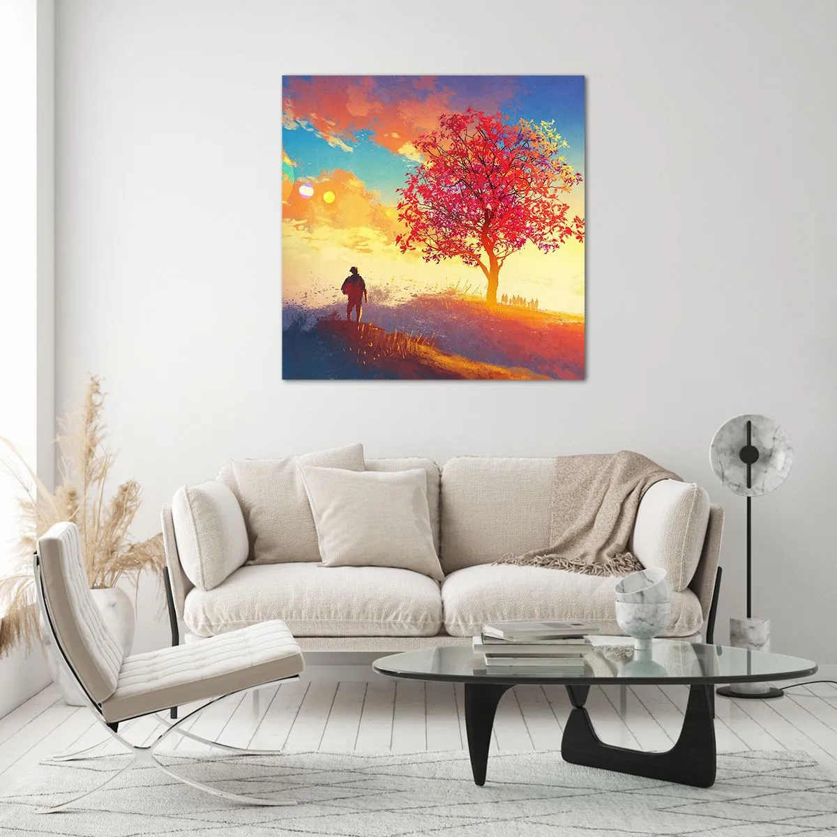 Schilderen op glas - Pelgrim bij de bestemming - 60x60 cm