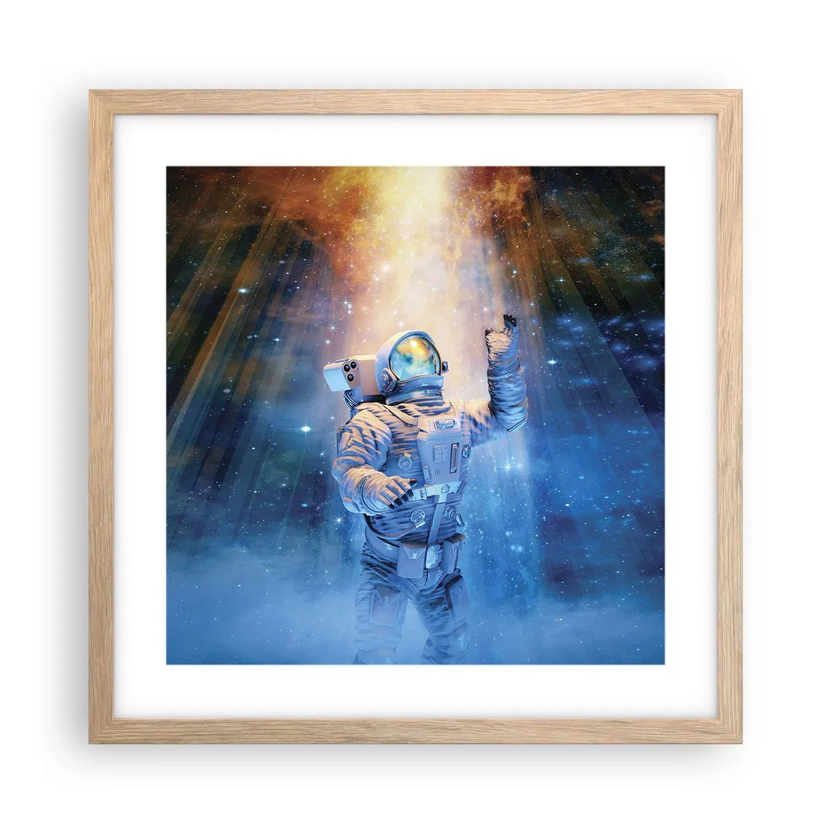 Een poster in een licht eiken lijst - Eindelijk aan het einde - 40x40 cm