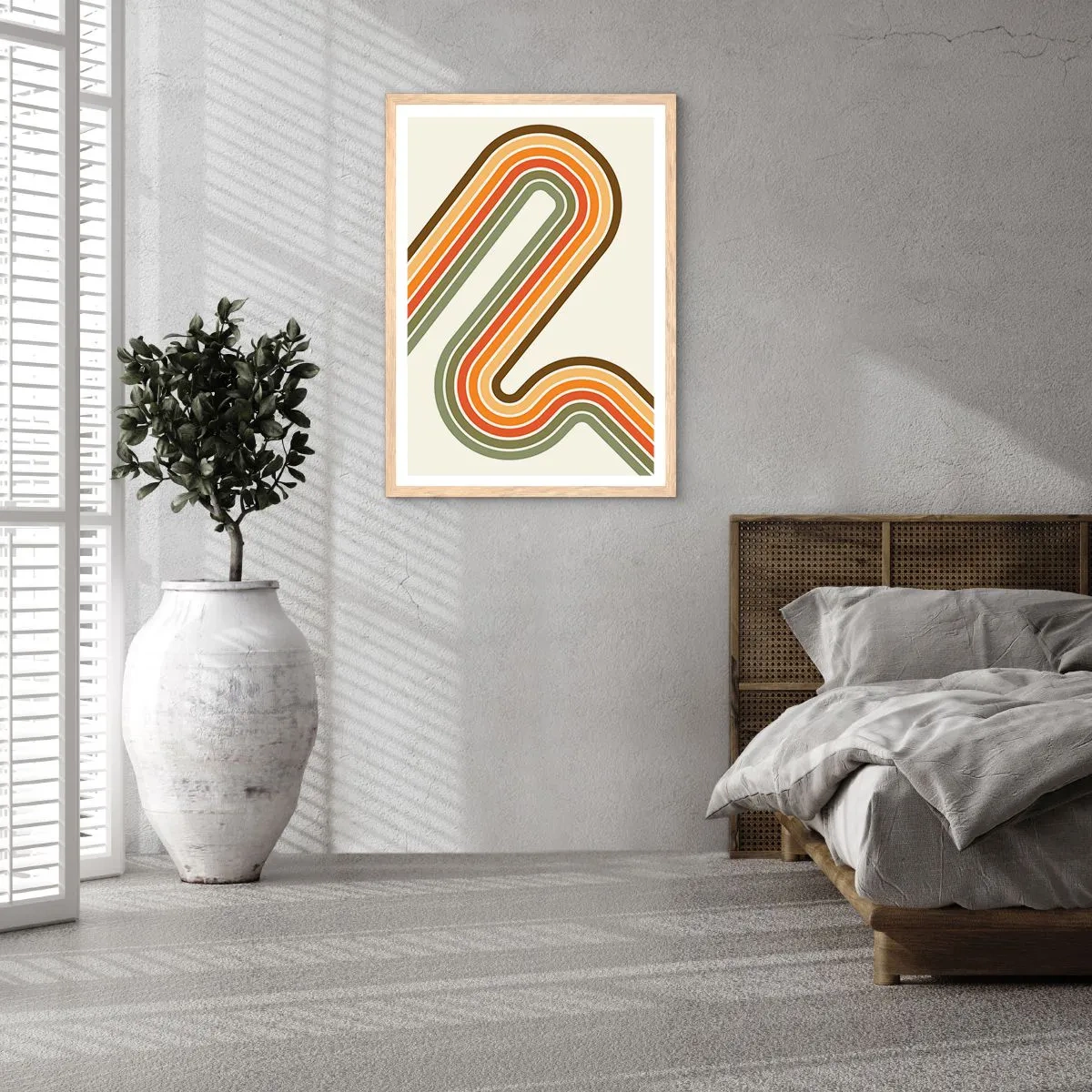 Een poster in een licht eiken lijst - Zigzag naar het doel - 70x100 cm