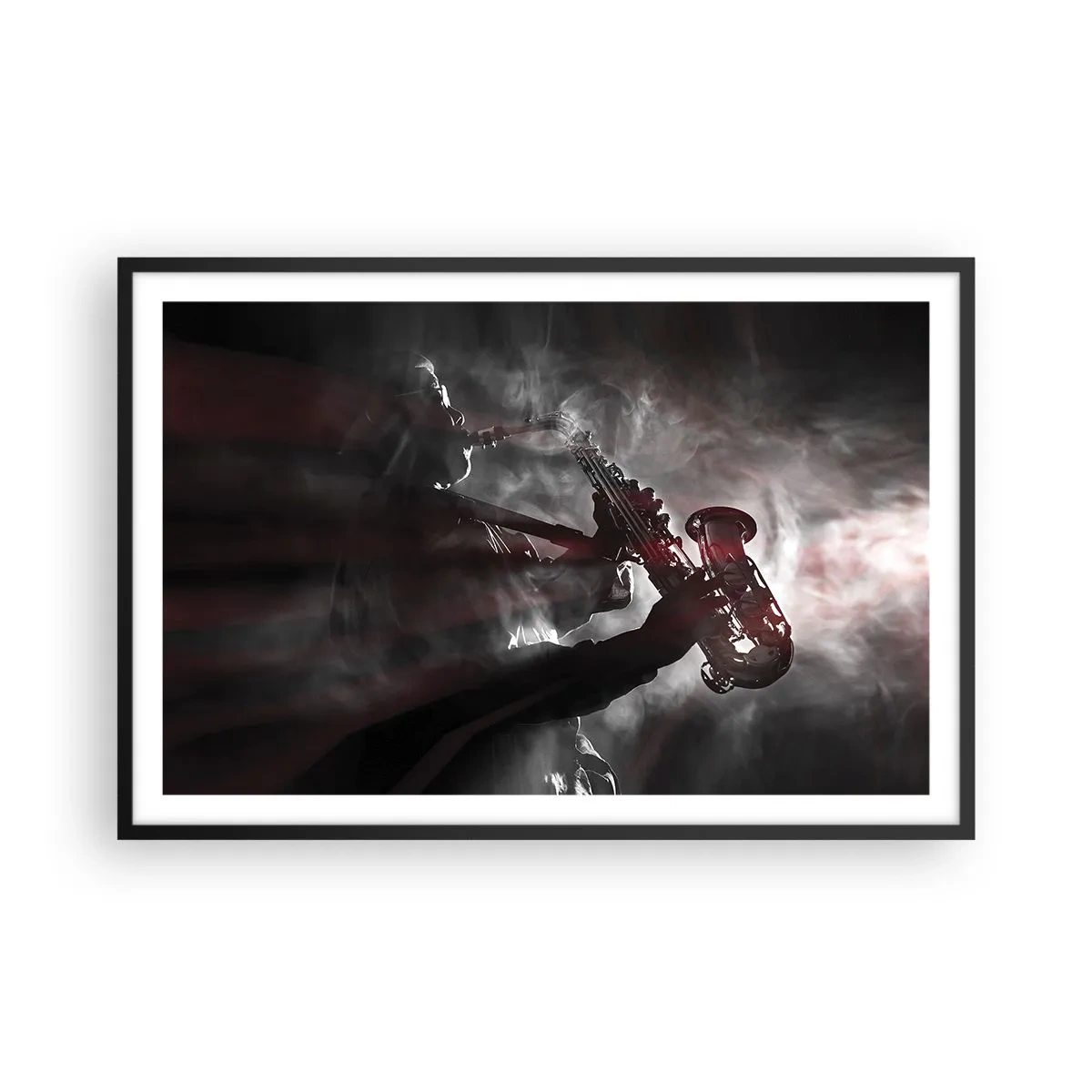 Poster in een zwarte lijst - In de dampen van jazz - 91x61 cm