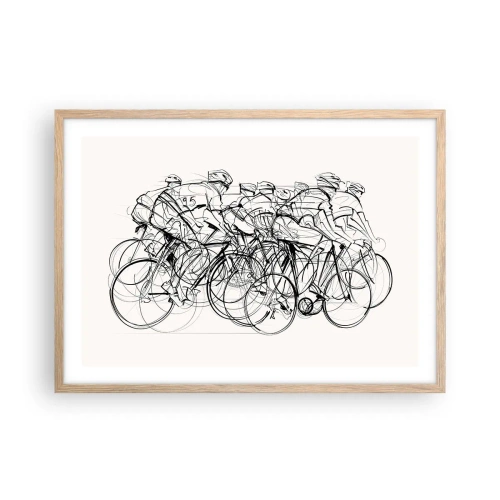 Een poster in een licht eiken lijst - Samen als team - 70x50 cm