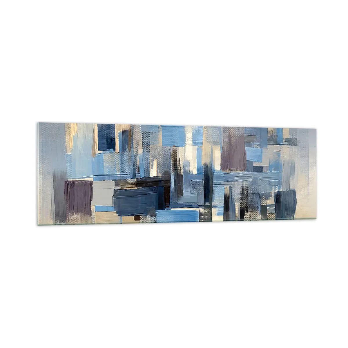 Schilderen op glas - Blauwe constructie - 160x50 cm