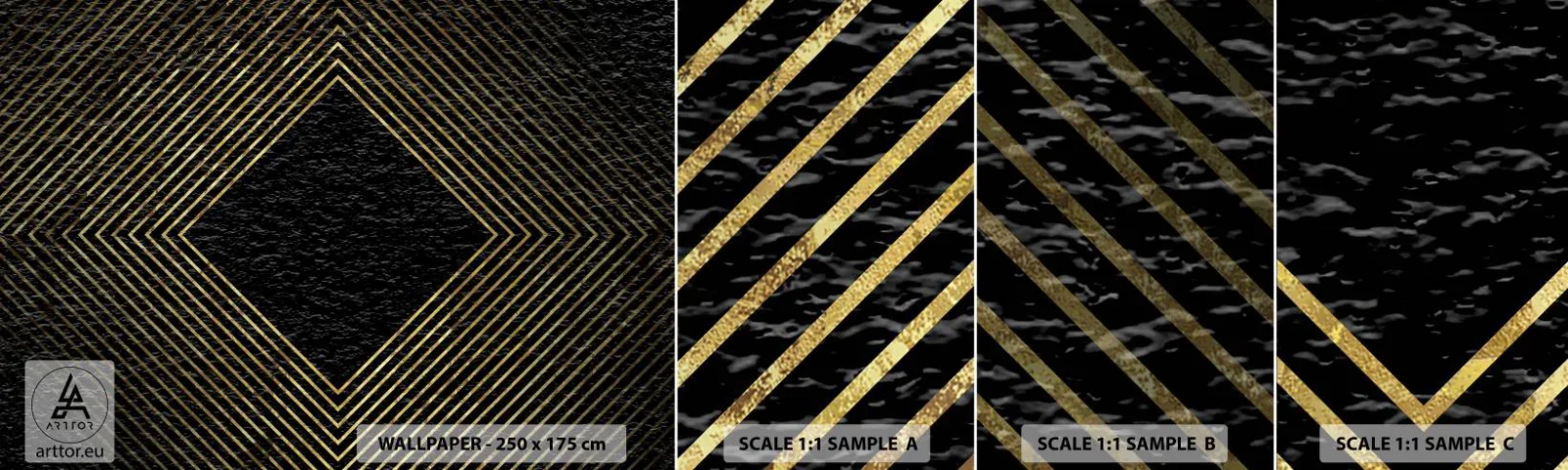 Fotobehang Staaltje Standard Eco - Geometrie in glamoureuze stijl - Art-deco, Modern, Glamour - 100x30 cm