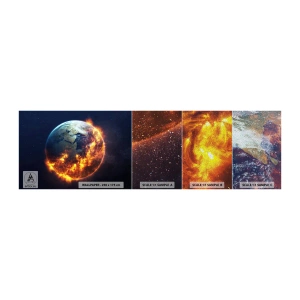 Fotobehang Monster Premium Sand - De vlam van de Apocalypse - Kosmos, Planeet aarde, Vlammen van vuur - 100x30 cm