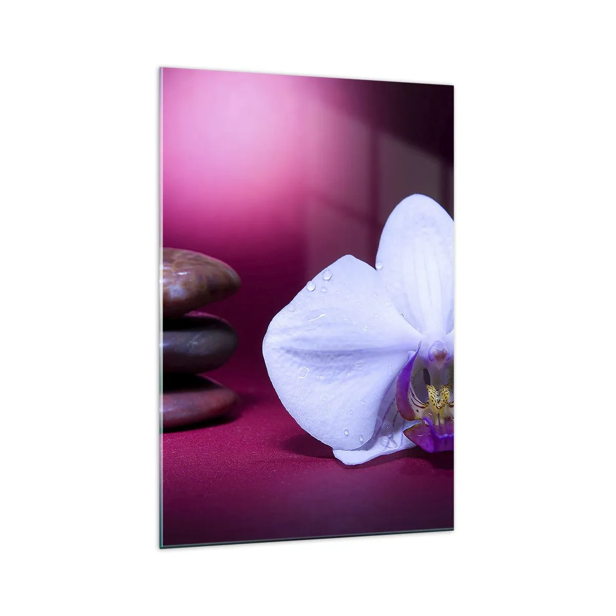 Schilderen op glas - Een studie van versheid in paars - 70x100 cm