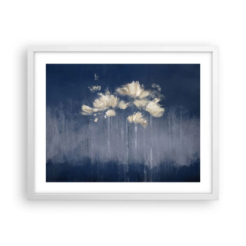 Poster in een witte lijst - Als bloemblaadjes in de wind - 50x40 cm