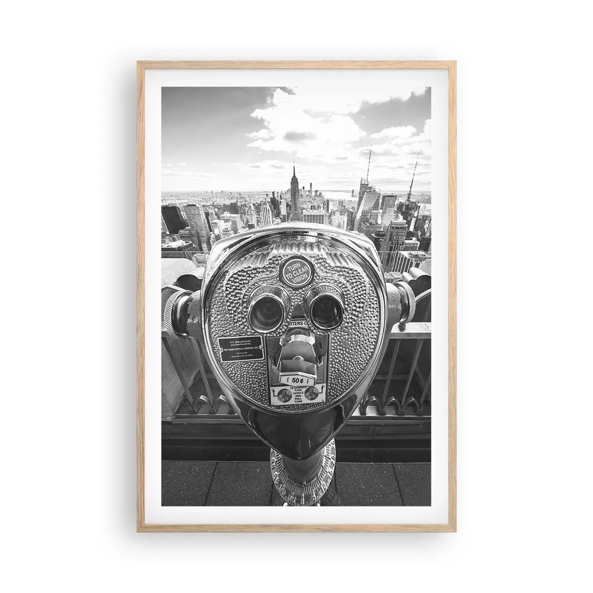 Een poster in een licht eiken lijst - Stad boven de steden - 61x91 cm