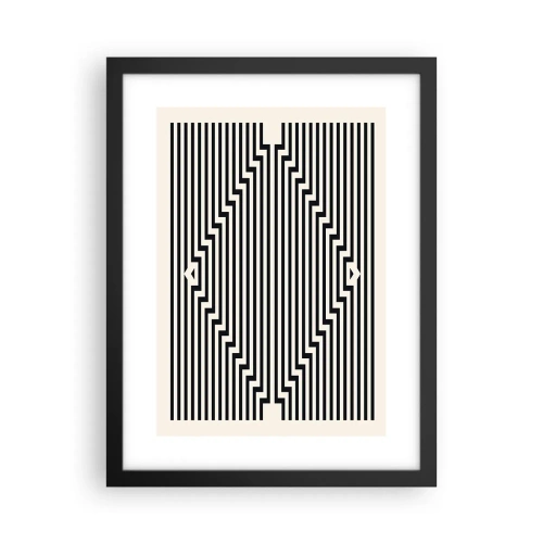 Poster in een zwarte lijst - Geometrische illusie - 30x40 cm