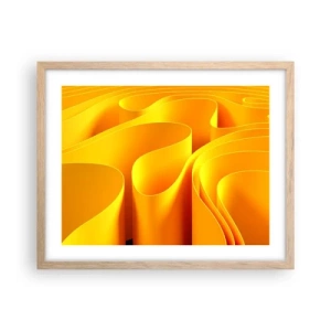 Een poster in een licht eiken lijst - Als de golven van de zon - 50x40 cm