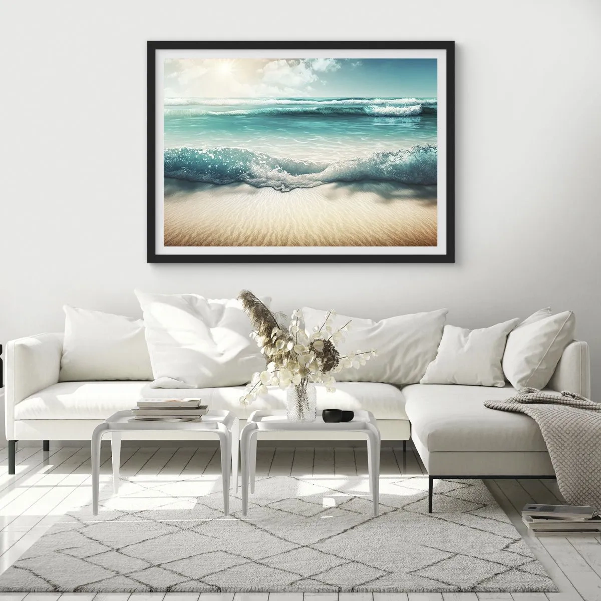 Poster in een zwarte lijst - De vrede van de oceaan - 70x50 cm