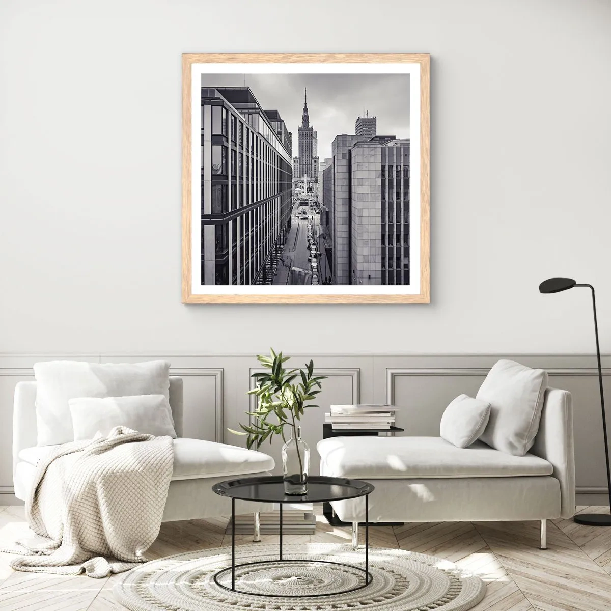 Een poster in een licht eiken lijst - Warschau vallei - 50x50 cm