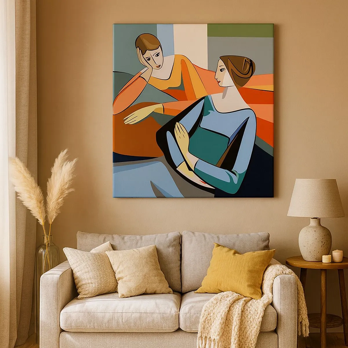 Schilderen op canvas - Een moment van vertrouwen - 30x30 cm