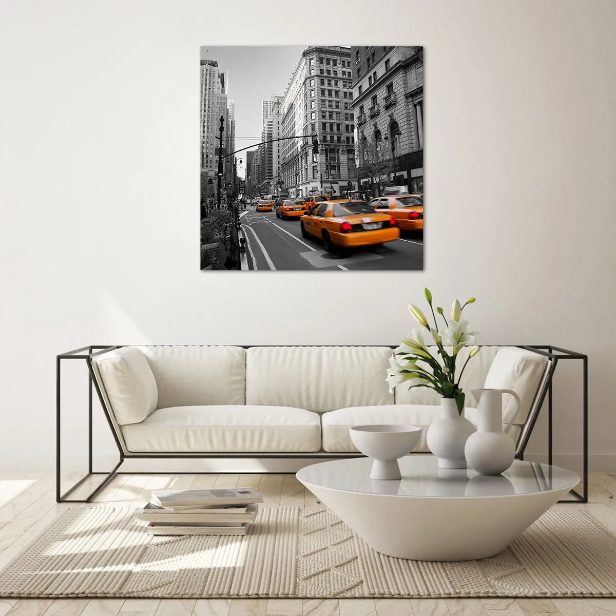 Schilderen op glas - De zonnen van grote steden - 50x50 cm