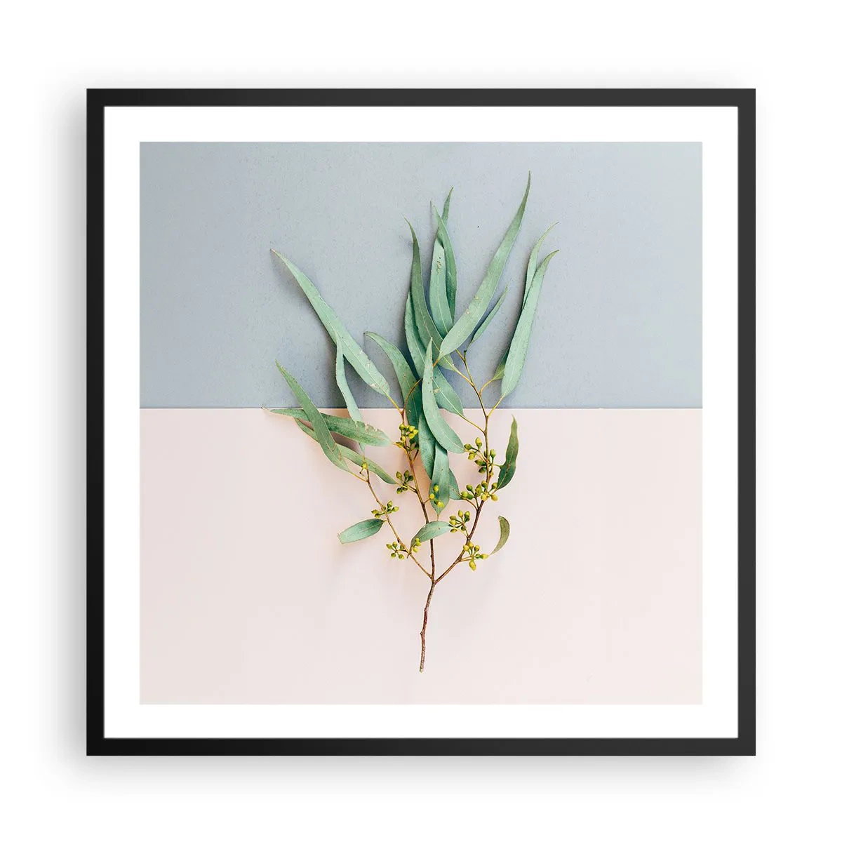 Poster in een zwarte lijst - Subtiliteit in pastelkleuren - 60x60 cm