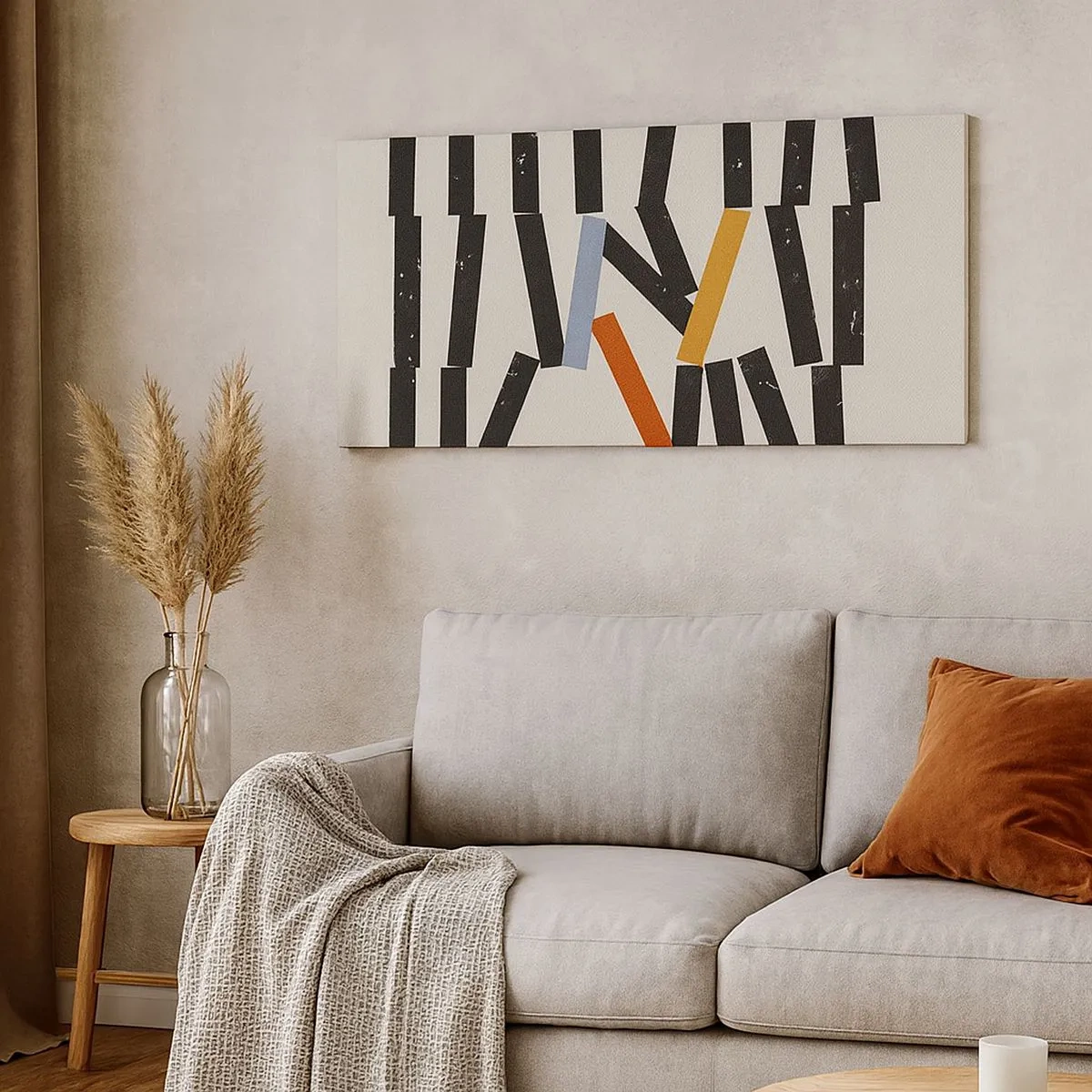 Schilderen op canvas - Domino – compositie - 100x40 cm