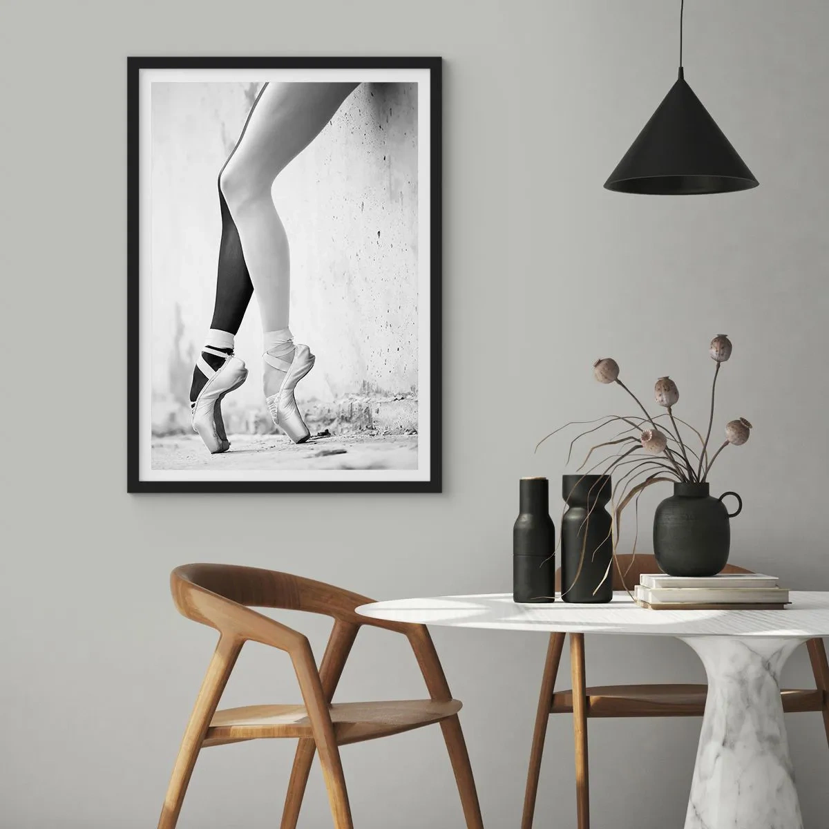 Poster in een zwarte lijst - Ballerina, voila! - 40x50 cm