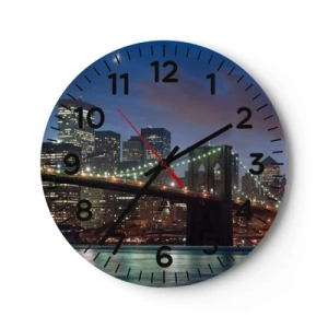 Wandklok - Klok - Gloeiende nacht - 40x40 cm