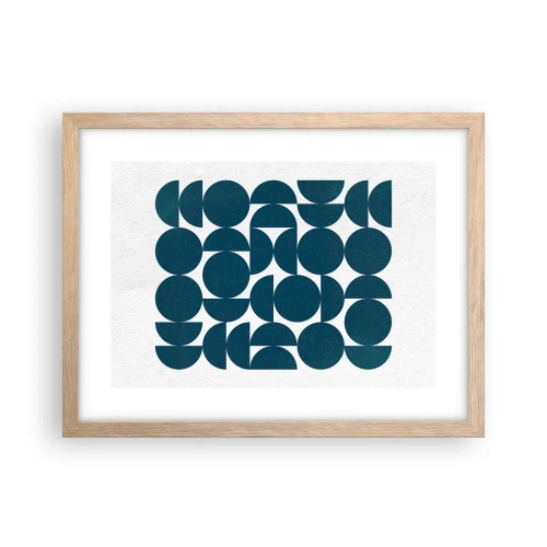Een poster in een licht eiken lijst - Cirkels en halfcirkels - 40x30 cm