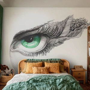 Fotobehang Standard Eco - Mooi en klaar om aan te vallen - Abstractie, Grafisch, Oog - 300x210 cm