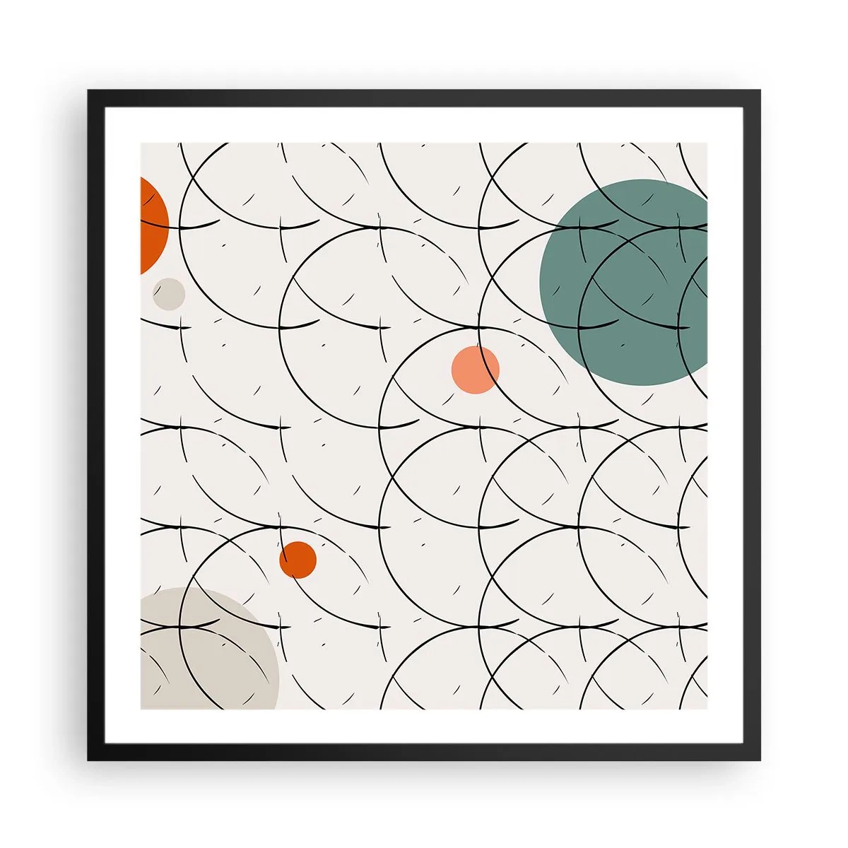 Poster in een zwarte lijst - In de pop-art-sfeer - 60x60 cm