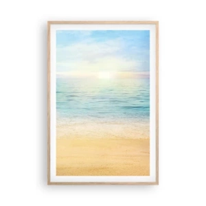 Een poster in een licht eiken lijst - Groot blauw - 61x91 cm