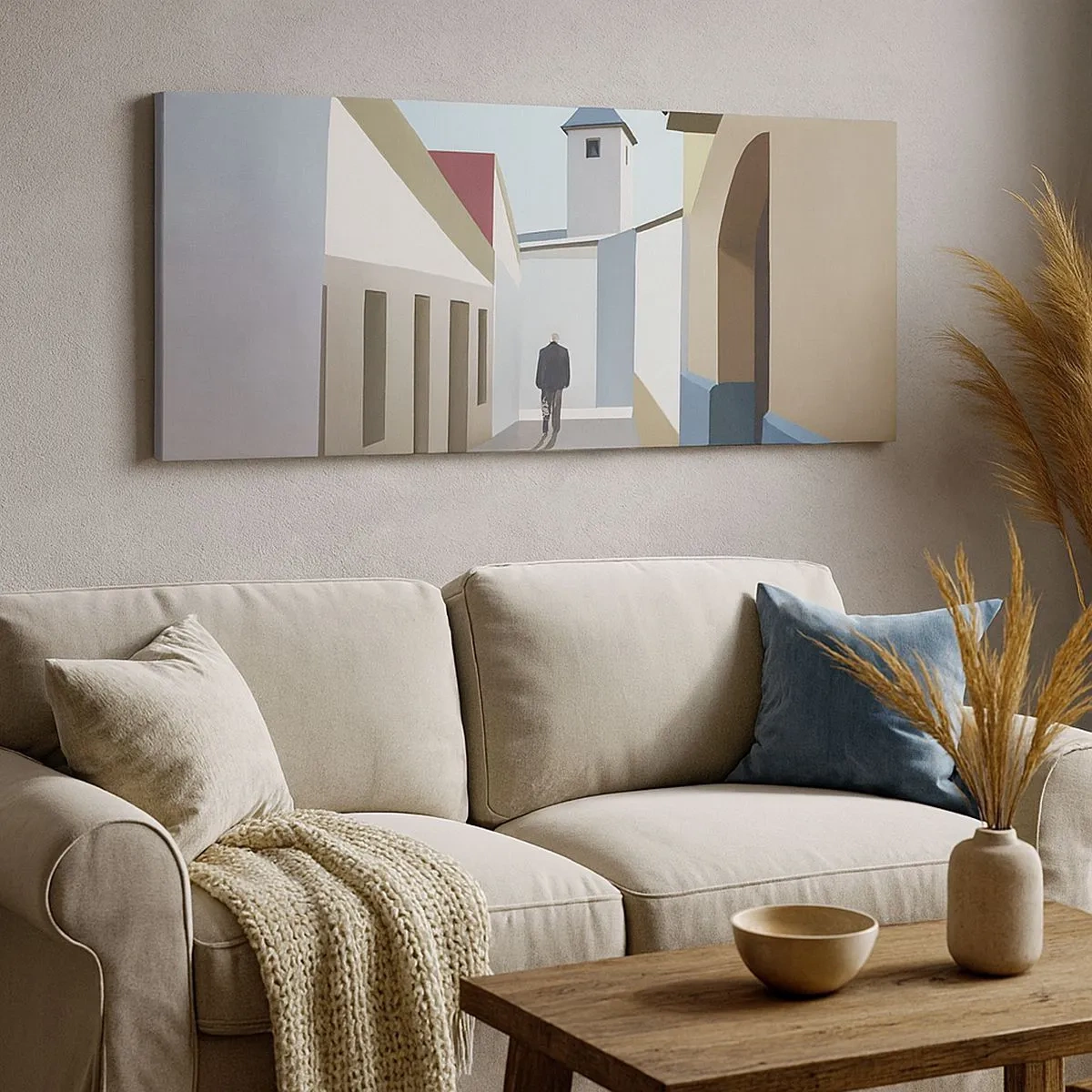Schilderen op canvas - Een zonnige wandeling - 100x40 cm