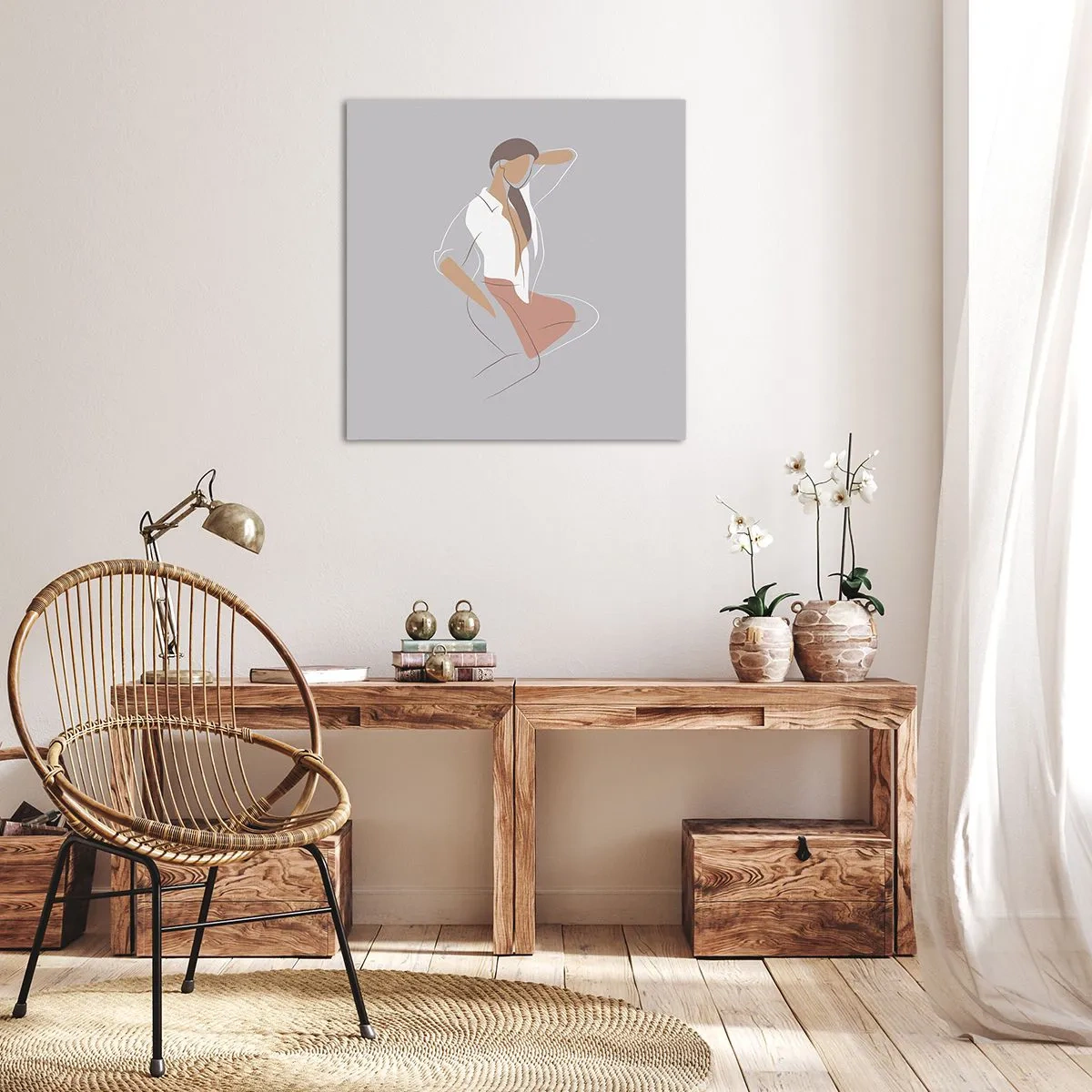 Schilderen op canvas - Omtrek van gracieusheid - 30x30 cm
