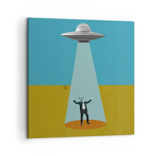 Schilderen op canvas - Een nauwe ontmoeting - 60x60 cm