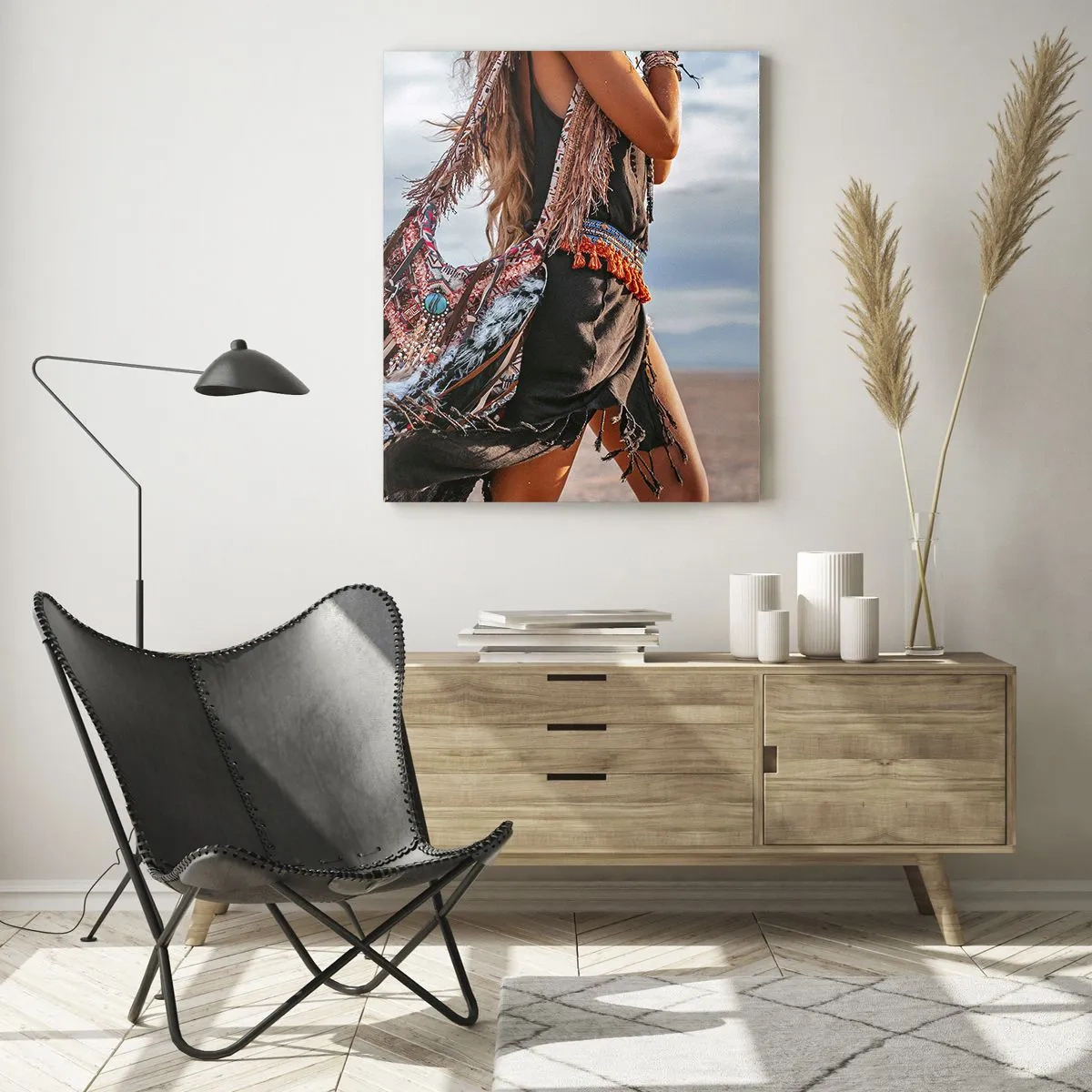 Schilderen op glas - Het meisje van de sjamaan - 50x70 cm