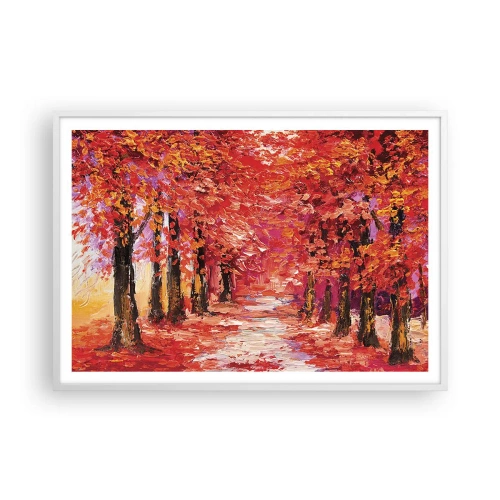 Poster in een witte lijst - Herfst impressie - 100x70 cm
