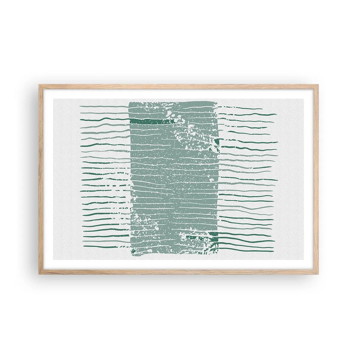 Een poster in een licht eiken lijst - Mariene abstractie - 91x61 cm