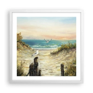 Poster in een witte lijst - Windstille afzondering - 50x50 cm