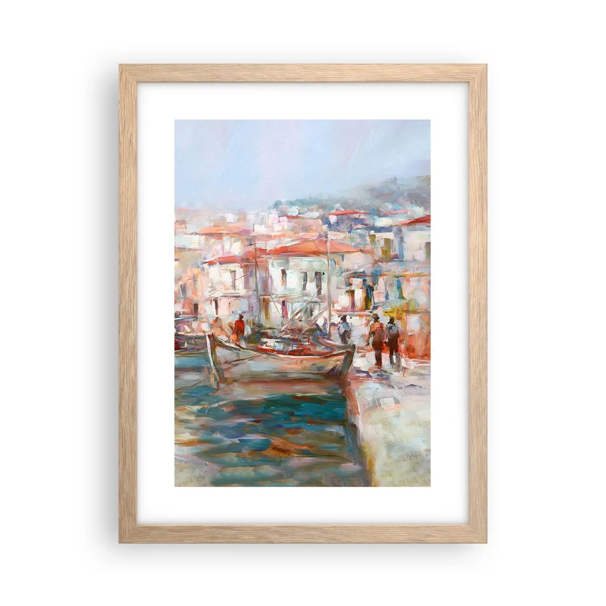 Een poster in een licht eiken lijst - Pastel vakantie - 30x40 cm